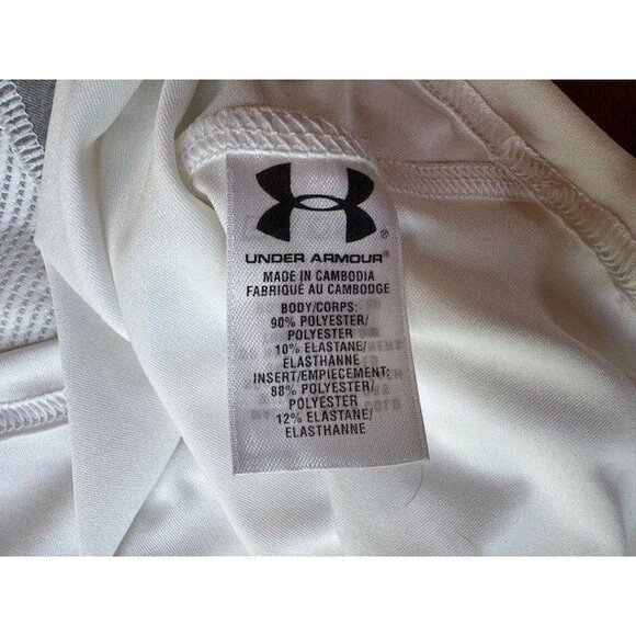 Under‎ Armour Fitted Tank Top Mens SML Heatgear Sleeveless White Grey Basketball - Picture 5 of 8